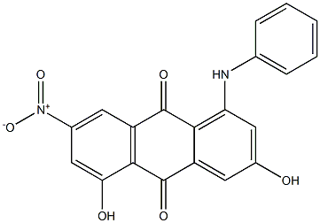 1-Anilino-3,5-dihydroxy-7-nitroanthraquinone Struktur