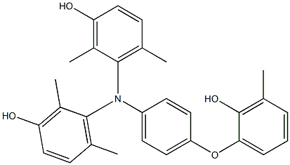 N,N-Bis(3-hydroxy-2,6-dimethylphenyl)-4-(2-hydroxy-3-methylphenoxy)benzenamine Struktur