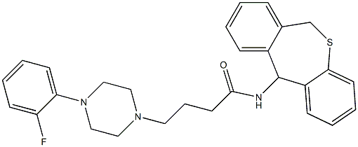 4-[4-(2-Fluorophenyl)-1-piperazinyl]-N-[(6,11-dihydrodibenzo[b,e]thiepin)-11-yl]butyramide Struktur