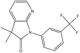 1,3-Dihydro-3,3-dimethyl-1-(3-trifluoromethylphenyl)-2H-pyrrolo[2,3-b]pyridin-2-one Struktur