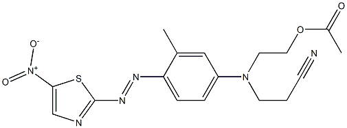 2-[4-[N-(2-Cyanoethyl)-N-(2-acetoxyethyl)amino]-2-methylphenylazo]-5-nitrothiazole Struktur