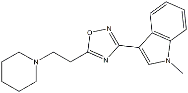 3-[5-[2-(1-Piperidinyl)ethyl]-1,2,4-oxadiazol-3-yl]-1-methyl-1H-indole Struktur