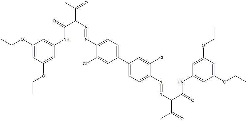 4,4'-Bis[[1-(3,5-diethoxyphenylamino)-1,3-dioxobutan-2-yl]azo]-3,3'-dichloro-1,1'-biphenyl Struktur