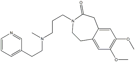 2,3-Dihydro-7,8-dimethoxy-3-[3-[N-[2-(3-pyridinyl)ethyl]-N-methylamino]propyl]-1H-3-benzazepin-4(5H)-one Struktur