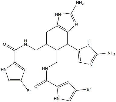 N,N'-[[[2-Amino-4-(2-amino-1H-imidazol-5-yl)-4,5,6,7-tetrahydro-1H-benzimidazole]-5,6-diyl]bis(methylene)]bis(4-bromo-1H-pyrrole-2-carboxamide) Struktur