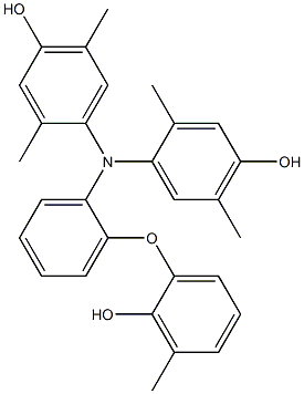 N,N-Bis(4-hydroxy-2,5-dimethylphenyl)-2-(2-hydroxy-3-methylphenoxy)benzenamine Struktur