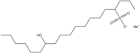 13-Hydroxynonadecane-4-sulfonic acid sodium salt Struktur