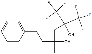 4-Methyl-6-phenyl-1,1,1-trifluoro-2-trifluoromethyl-2,4-hexanediol Struktur