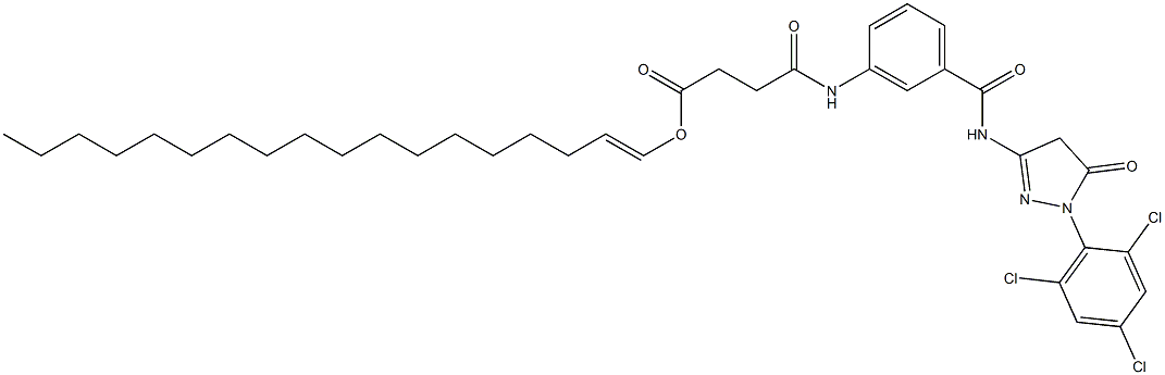 1-(2,4,6-Trichlorophenyl)-3-[3-[[4-[(1-octadecenyl)oxy]-1,4-dioxobutyl]amino]benzoylamino]-2-pyrazolin-5-one Struktur