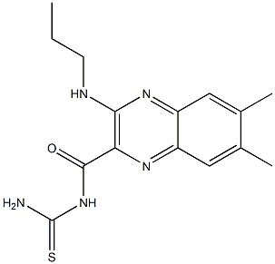 6,7-Dimethyl-3-(propylamino)-N-thiocarbamoylquinoxaline-2-carboxamide Struktur