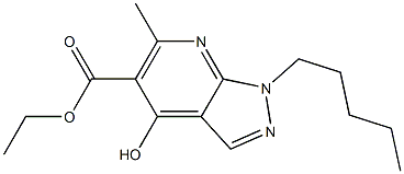 1-Pentyl-4-hydroxy-6-methyl-1H-pyrazolo[3,4-b]pyridine-5-carboxylic acid ethyl ester Struktur