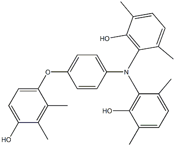 N,N-Bis(6-hydroxy-2,5-dimethylphenyl)-4-(4-hydroxy-2,3-dimethylphenoxy)benzenamine Struktur