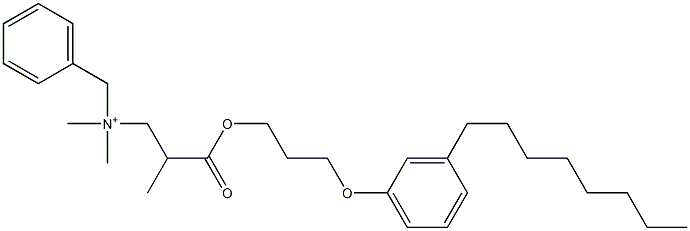 N,N-Dimethyl-N-benzyl-N-[2-[[3-(3-octylphenyloxy)propyl]oxycarbonyl]propyl]aminium Struktur