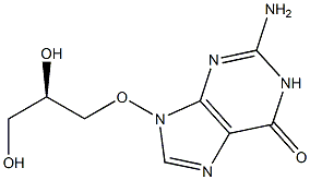 2-Amino-9-[(R)-2,3-dihydroxypropyloxy]-9H-purin-6(1H)-one Struktur