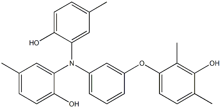 N,N-Bis(2-hydroxy-5-methylphenyl)-3-(3-hydroxy-2,4-dimethylphenoxy)benzenamine Struktur