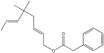 Phenylacetic acid 5,5-dimethyl-2,6-octadienyl ester Struktur