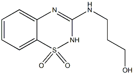 3-[(3-Hydroxypropyl)amino]-2H-1,2,4-benzothiadiazine 1,1-dioxide Struktur