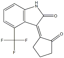 4-Trifluoromethyl-2,3-dihydro-3-(2-oxocyclopentylidene)-1H-indol-2-one Struktur