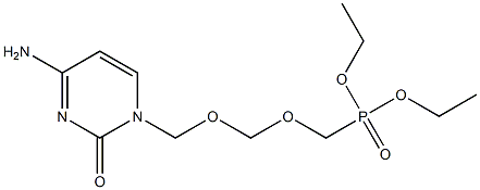 [[[(4-Amino-1,2-dihydro-2-oxopyrimidin)-1-yl]methoxy]methoxy]methylphosphonic acid diethyl ester Struktur