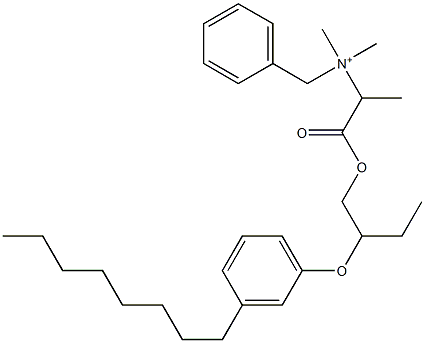 N,N-Dimethyl-N-benzyl-N-[1-[[2-(3-octylphenyloxy)butyl]oxycarbonyl]ethyl]aminium Struktur