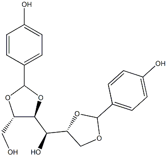 2-O,3-O:5-O,6-O-Bis(4-hydroxybenzylidene)-D-glucitol Struktur