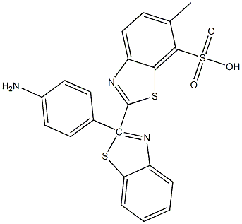 2-[2-(4-Aminophenyl)benzothiazolyl]-6-methyl-7-sulfobenzothiazole Struktur