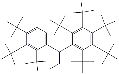 1-(Penta-tert-butylphenyl)-1-(2,3,4-tri-tert-butylphenyl)propane Struktur