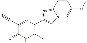 2-[(3-Cyano-6-methyl-1,2-dihydro-2-oxopyridin)-5-yl]-6-methoxyimidazo[1,2-a]pyridine Struktur