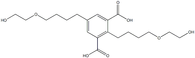 2,5-Bis(7-hydroxy-5-oxaheptan-1-yl)isophthalic acid Struktur