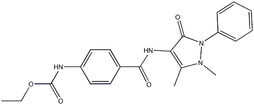 4-[(2,3-Dimethyl-5-oxo-1-phenyl-3-pyrazolin-4-yl)carbamoyl]carbanilic acid ethyl ester Struktur