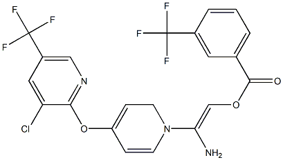 2-Amino-1-aza-2-(4-(3-chloro-5-(trifluoromethyl)(2-pyridyloxy))phenyl)vinyl 3-(trifluoromethyl)benzoate Struktur