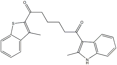 1-(3-METHYL-BENZO[B]THIOPHEN-2-YL)-6-(2-METHYL-1H-INDOL-3-YL)-HEXANE-1,6-DIONE Struktur