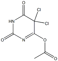 6-acetoxy-5,5-dichloro-dihydro-pyrimidine-2,4-dione Struktur