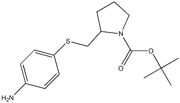 2-(4-Amino-phenylsulfanylmethyl)-pyrrolidine-1-carboxylic acid tert-butyl ester Struktur