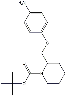 2-(4-Amino-phenylsulfanylmethyl)-piperidine-1-carboxylic acid tert-butyl ester Struktur