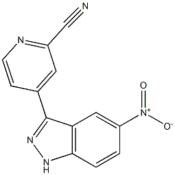 4-(5-nitro-1H-indazol-3-yl)pyridine-2-carbonitrile Struktur