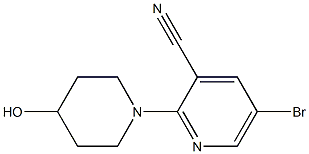 5-bromo-2-(4-hydroxypiperidin-1-yl)pyridine-3-carbonitrile Struktur