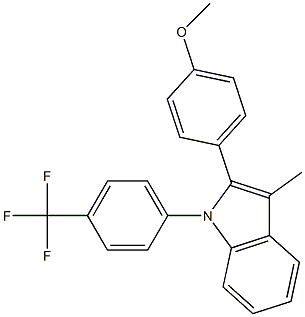 2-(4-methoxyphenyl)-3-methyl-1-(4-trifluoromethylphenyl)-indole Struktur