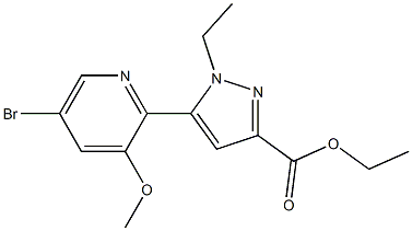 Ethyl 5-(5-bromo-3-methoxypyridin-2-yl)-1-ethyl-1H-pyrazole-3-carboxylate Struktur