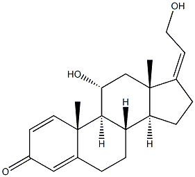 (11ALPHA,17Z)-11,21-DIHYDROXYPREGNA-1,4,17-TRIEN-3-ONE Struktur