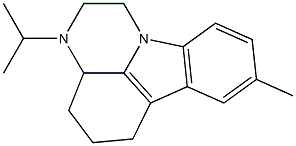 3-isopropyl-8-methyl-2,3,3a,4,5,6-hexahydro-1H-pyrazino[3,2,1-jk]carbazole Struktur