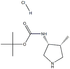 tert-butyl ((3R,4R)-4-methylpyrrolidin-3-yl)carbamate hydrochloride Struktur