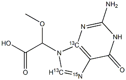 9-Carboxymethoxymethylguanine-13C2,15N Struktur