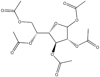 1,2,3,5,6-Penta-O-acetyl-D-galactofuranose Struktur