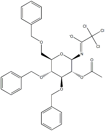 2-O-Acetyl-3,4,6-tri-O-benzyl-b-D-glucopyranosyltrichloroacetimidate Struktur