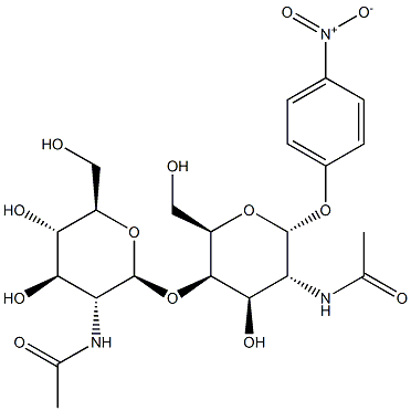 4-Nitrophenyl2-acetamido-4-O-(2-acetamido-2-deoxy-b-D-glucopyranosyl)-2-deoxy-a-D-galactopyranoside Struktur