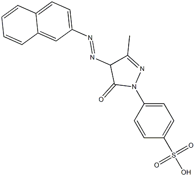 2-[[4,5-Dihydro-3-methyl-5-oxo-1-(4-sulfophenyl)-1H-pyrazol-4-yl]azo]naphthalene Struktur