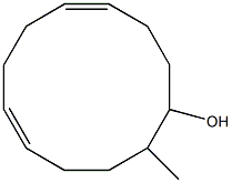 Cyclododeca-5,9-dien-1-ol, 2-methyl-, (Z,Z)- Struktur