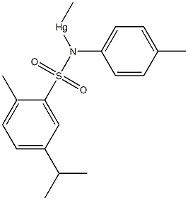 Methyl(5-isopropyl-N-(p-tolyl)-o-toluenesulfonamido)mercury. Struktur