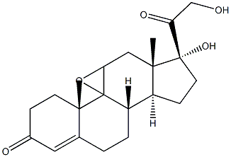 Pregn-4-en-17,21-diol-3,20-dione, 9,11-epoxy- Struktur